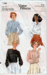 7159 VOGUE LOOSE BACK BUTTON LONG SLEEVE BLOUSE PATTERN 8